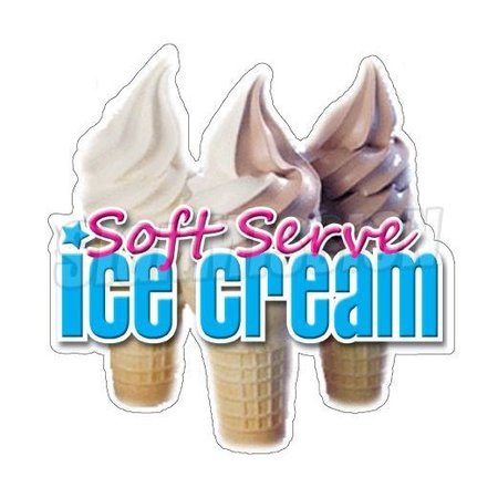 SIGNMISSION Safety Sign, 1.5 in Height, Vinyl, 8 in Length, Soft Ice Cream D-DC-8-Soft Ice Cream